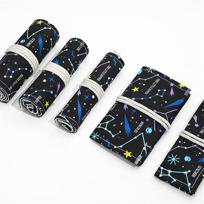 DIYOMR 24/36/72 Slots Pencil Wrap Pencil Rolls, Artist Colored Pencils Roll Up - Image 6
