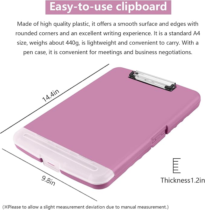 SFLHHDM Purple Clipboard with Storage, Clip Boards 8.5x11, Plastic Clipboard - Image 4