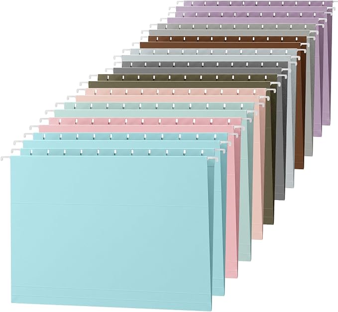 12 Pack Decorative Hanging File Folders, Letter Size by Trandraft