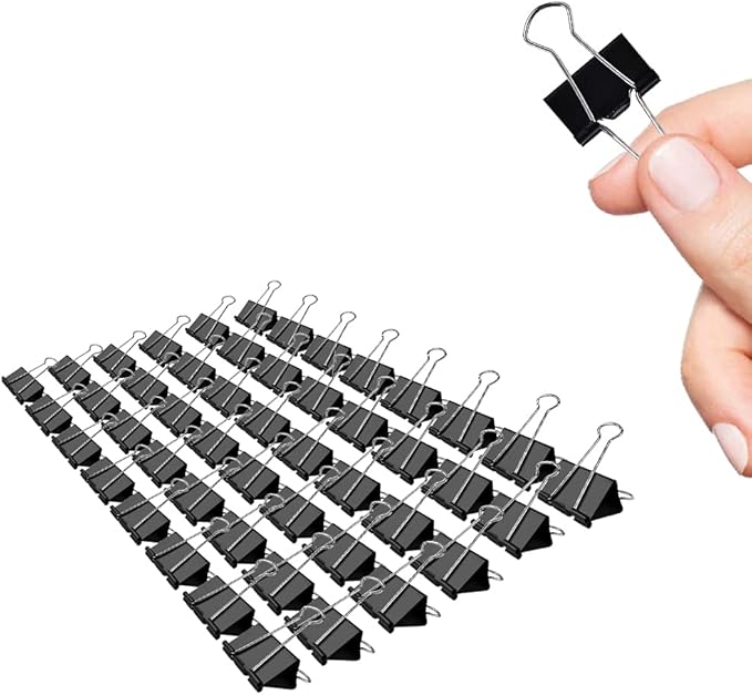 Small Binder Clips, 48 Pack, 3/4 Inch, Standard 19mm, Capacity 0.31 Inch by Makanu