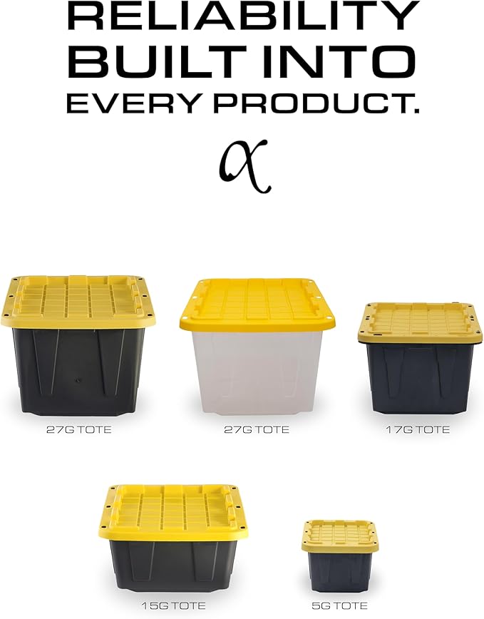 CX BLACK & YELLOW 12-Gallon Heavy Duty Storage Bins - Image 8