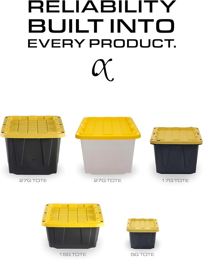 CX BLACK & YELLOW, 17-Gallon Heavy Duty Storage Bins - Image 8