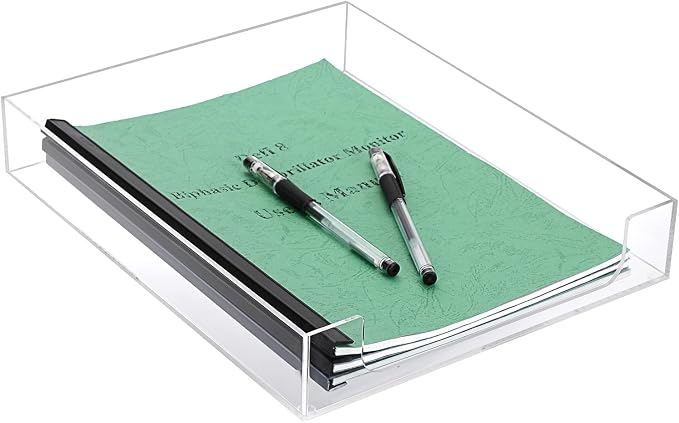 BTSKY 1 Pack Multipurpose A4 File Tray Clear Acrylic Desk Tray Organizer - Image 8