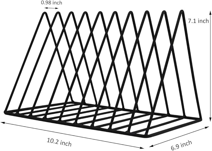EASEPRES 9 Slot Magazine Rack Book Record Holder, Desktop Iron Storage Rack - Image 4