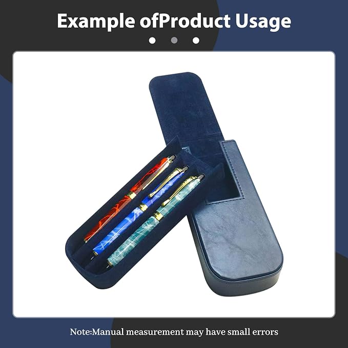 PU Leather Triple Pen Case Pencil Pouch Holder - Image 4