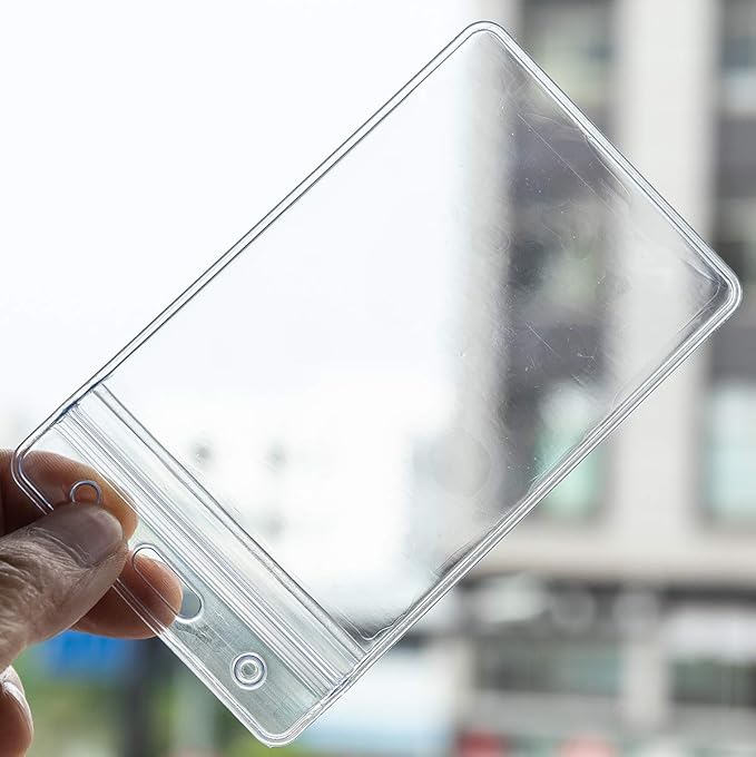 Vertical ID Badge Holders Sealable Waterproof Clear Plastic Holder, Fits - Image 6