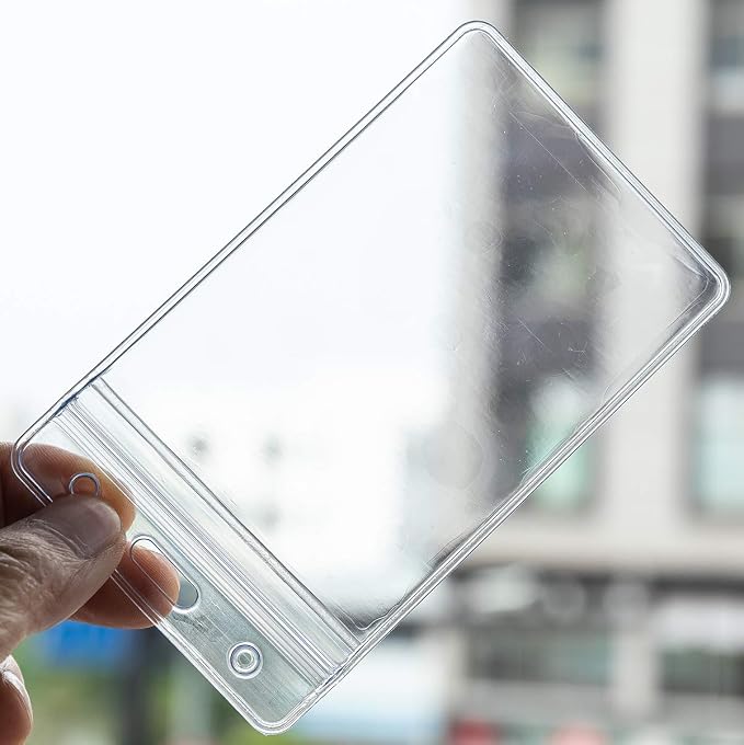 10 Pcs Vertical ID Badge Holders Sealable Waterproof Clear Plastic Holder - Image 3
