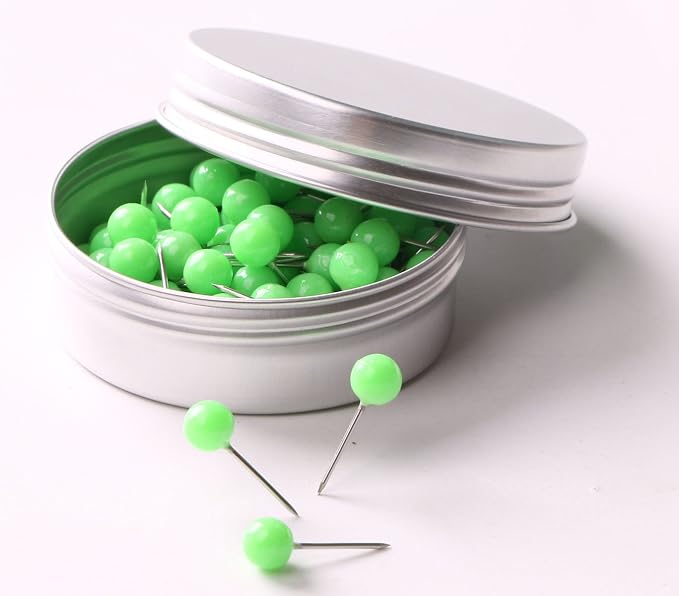 Tupalizy 100PCS 1/4 Inch Small Round Head Map Tacks Pins - Image 2