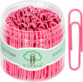 Vinaco Paper Clips Pink, 100 Pack Large Paper Clips 2 Inch, Durable & Rust by LightingMadeSimple