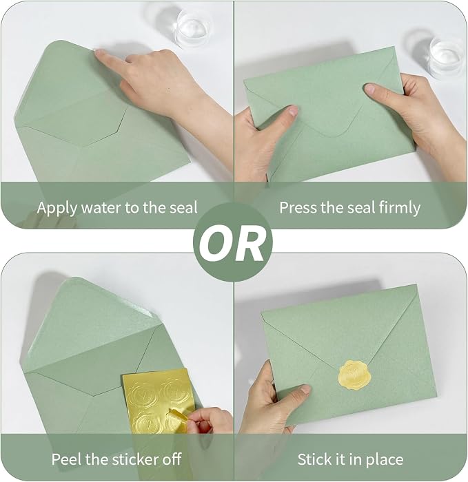 200 PCS Sage Green Colorful A7 Envelopes - Image 3