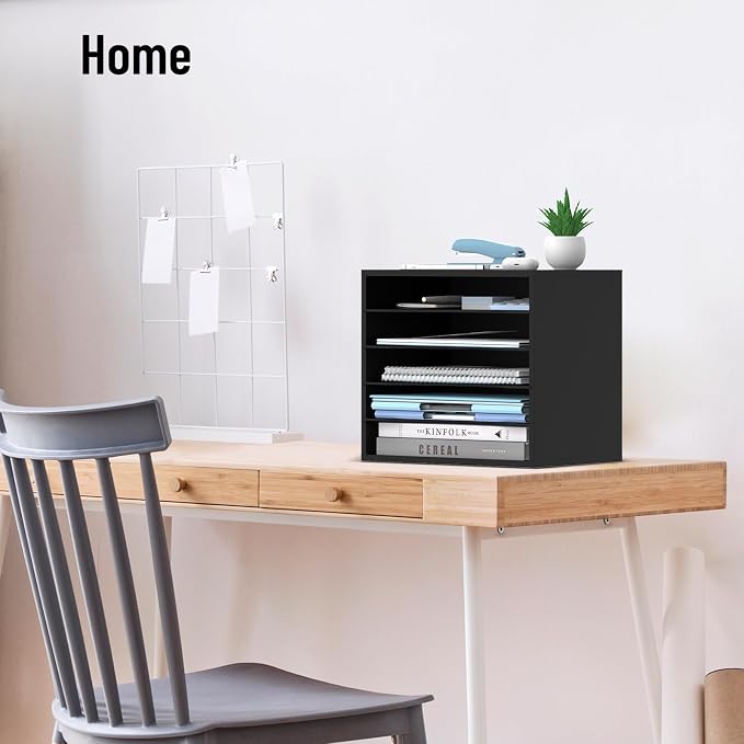 5-Tier Wood Desk Organizer, Paper Tray Organizer - Image 7