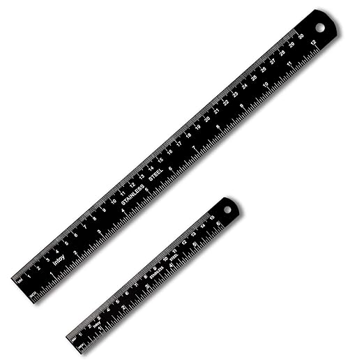 Metal Ruler Kit 12 Inch and 6 Inch, Stainless Steel Rulers - Image 2