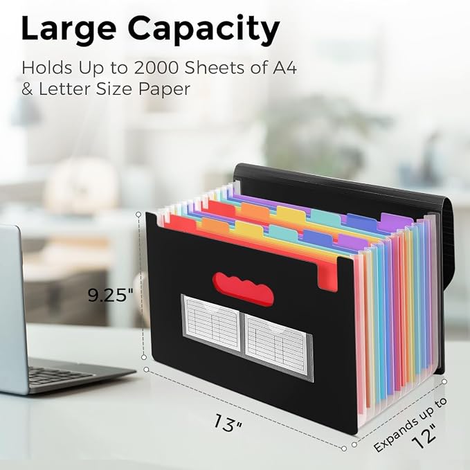 SKYDUE Accordion File Organizer, Expanding File Folder - Image 4