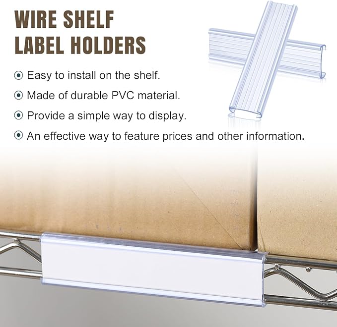 Lenink 20Pcs Wire Shelf Label Holders, Plastic Wire Rack Label Holder Compatible - Image 2
