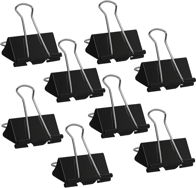 Medium Binder Clips 1.6 Inch, Large Binder Clips Medium Paper Clamps by KAKAMINA