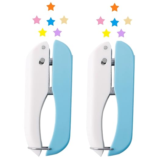 UCEC 2pcs Star Hole Punch 1/4 Inch Single Puncher, Paper Punches by UCEC