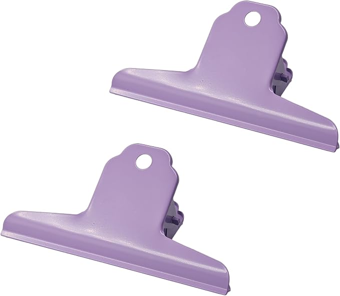 2PCS 4 Inch Purple Large Binder Clips, Metal Bulldog Clips by Unknown