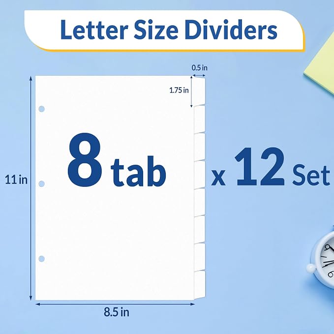 SUNEE Binder Dividers with Tabs - Image 2