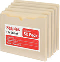 Staples File Jackets, Letter Size, 1‑Inch Expansion, Reinforced Manila Pocket by Staples