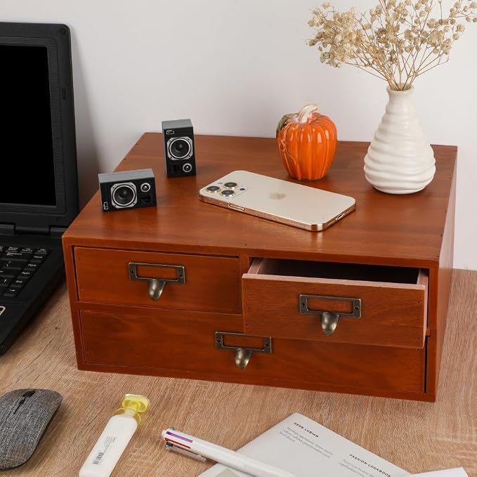 Wooden Storage Box Countertop Drawers Vintage Wooden Drawers Apothecary Cabinet - Image 5