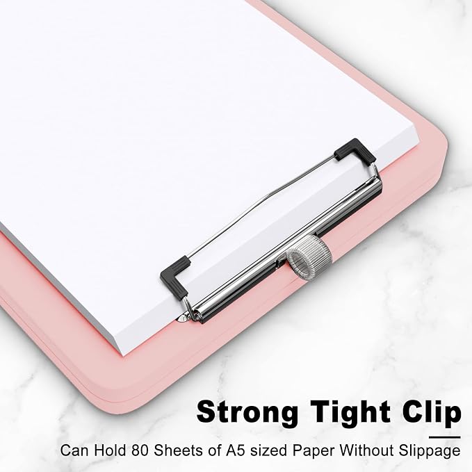 Hongri A5 Clipboard with Storage, Metal Retractable Pen Holder, 6 x 9'' Nursing - Image 4