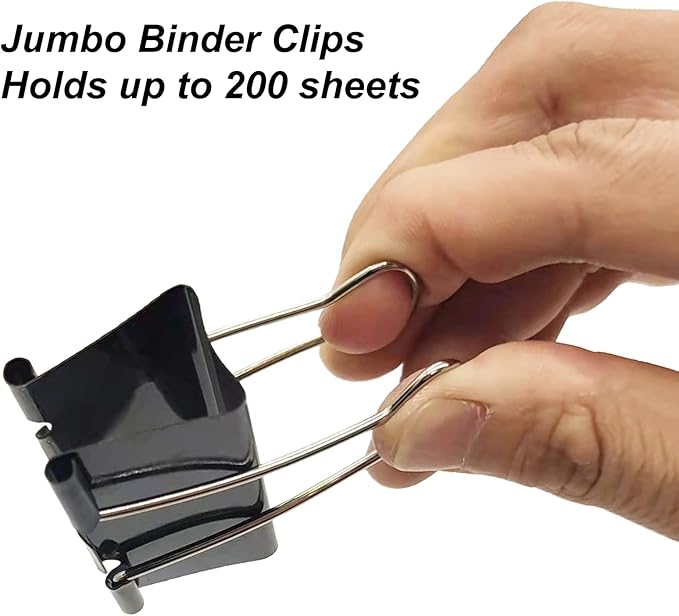 2 Inch Extra Large Binder Clips 48 Pack, Jumbo Paper Clips, Big Paper Clamps - Image 3