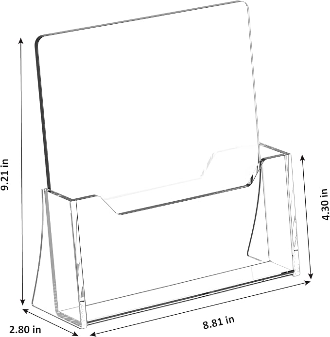 Acrylic Brochure Holder 8.5 x 11 inch 2 Pack, Literature, Desk Holder, - Image 2