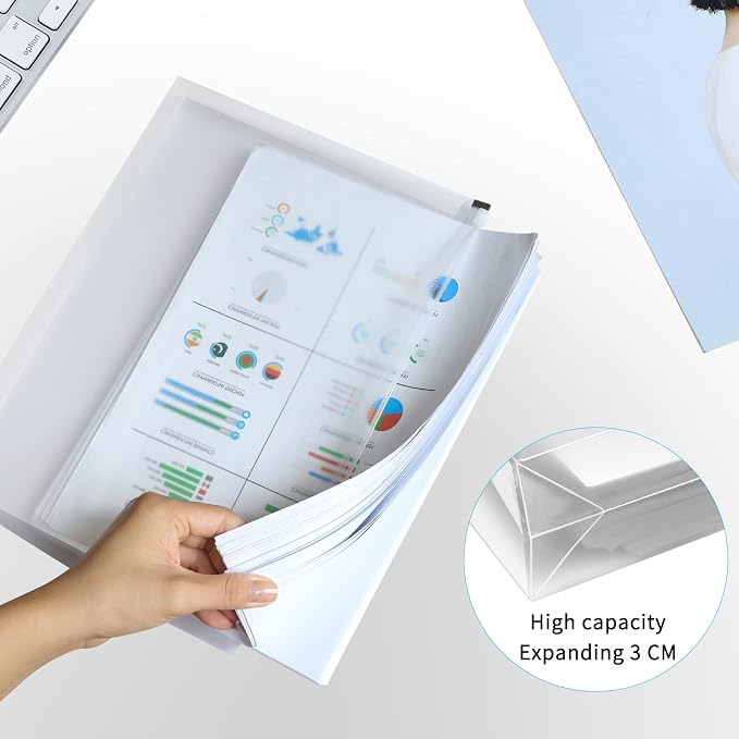 FYY 5PCS Plastic Envelopes, A5 Size Poly Zip Envelopes File Folders, - Image 4
