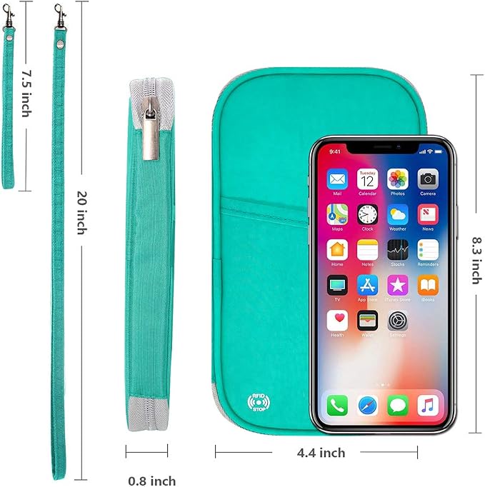 RFID Family Passport Wallet Holder Waterproof, Travel Document Organizer Credit - Image 6