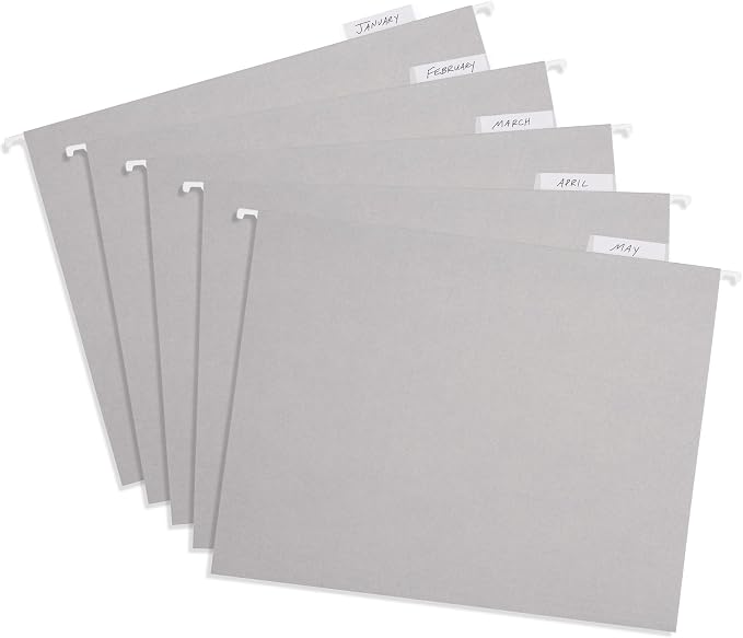 25 Blue Summit Supplies Grey Hanging File Folders Letter Size - Image 5