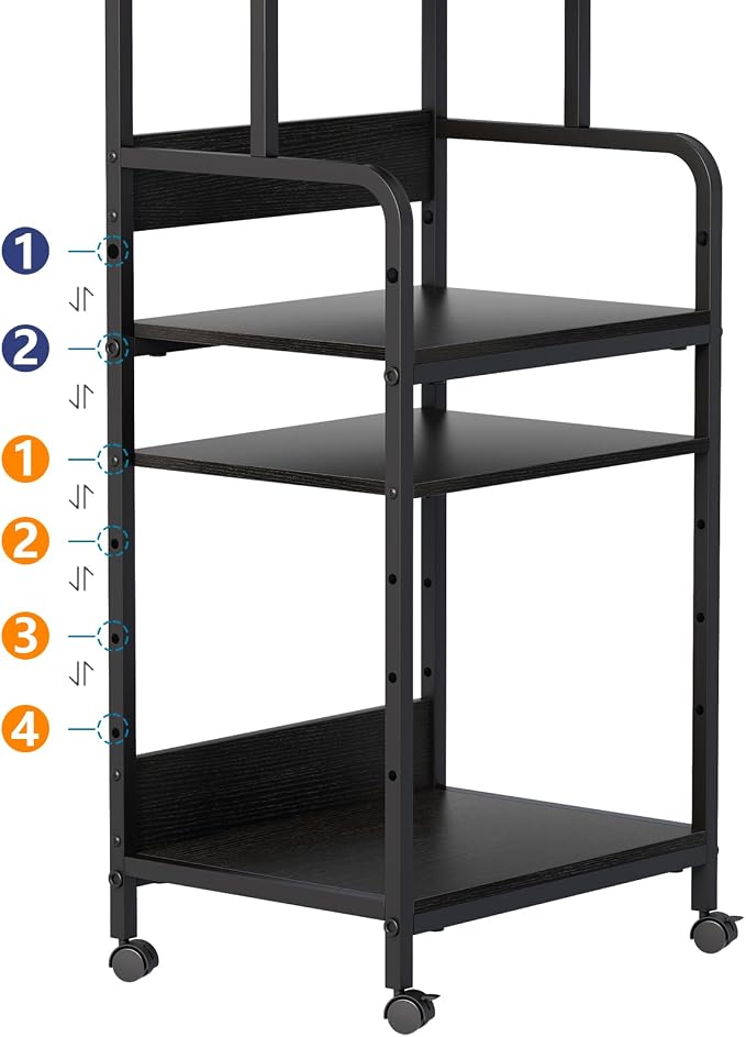 Arbuxzuy 4 Tier Stand with Storage Shelf, Tall Mobile Printer Table - Image 5