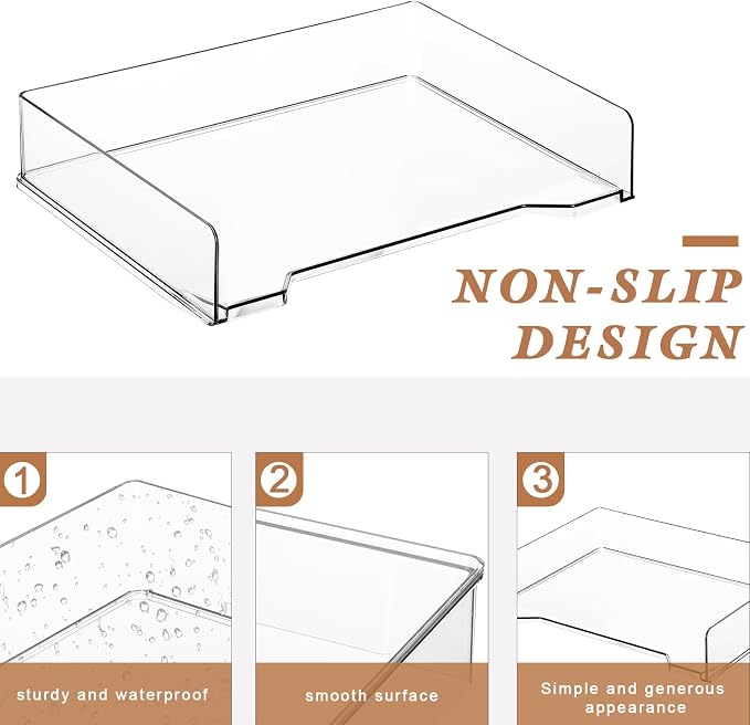 DoubleFill 12 Pcs Stackable Letter Tray Rectangular Plastic Desk Organizer 13 x - Image 3