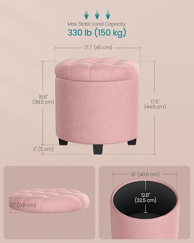 SONGMICS Round Ottoman, Ottoman - Image 3