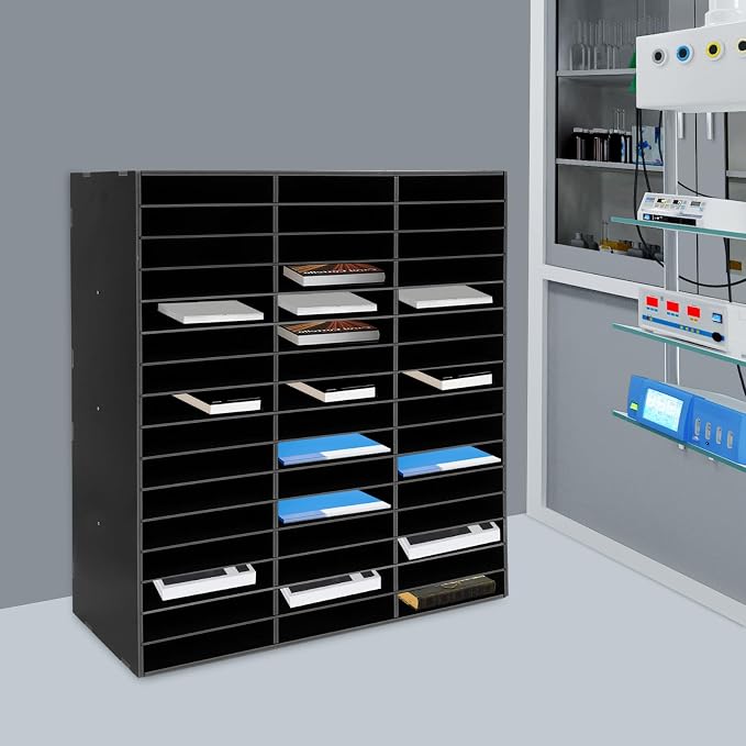 Literature Organizer, Desktop File Sorter Mail Center, Paper Storage Cabinet - Image 3
