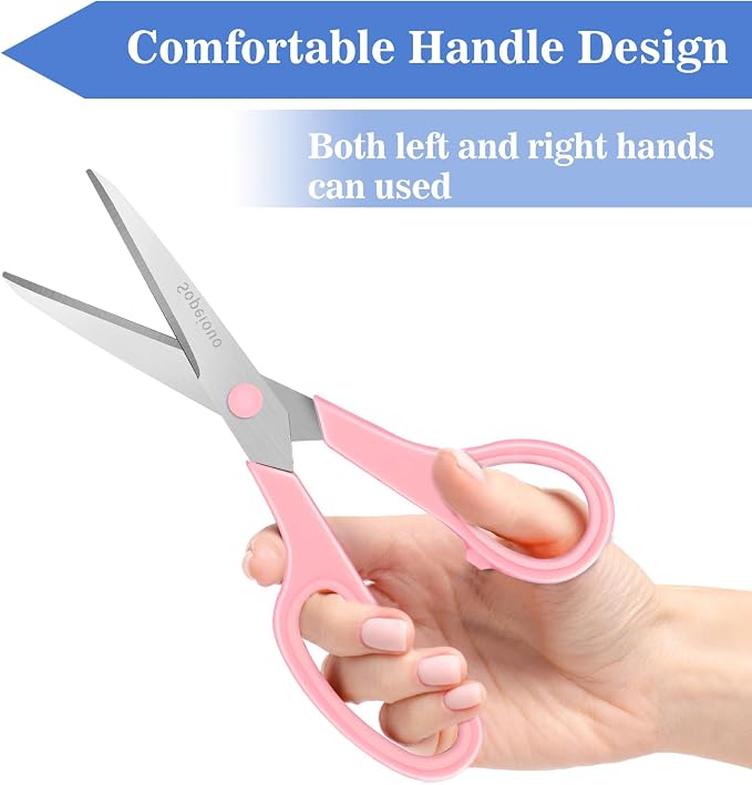 6 Pcs 8” Scissors, Sharp Stainless Steel Comfort Grip - Image 4