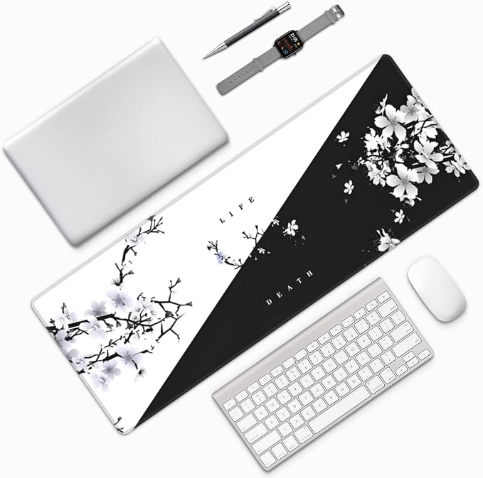 Japanese Life Death Keyboard Mat, Japanese Sakura Pagoda Sun Mouse Pad - Image 9