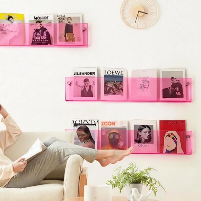 ROYALITA 2-Pack Acrylic Magazine Holder Brochure Holder, Fashion Hanging - Image 7