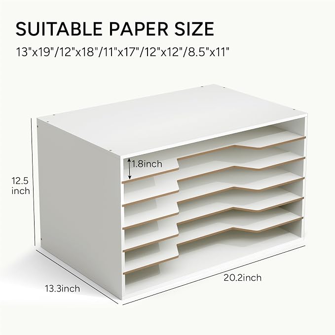 Yumkfoi 12x18 Construction Paper Organizer, Larger Size Wooden Literature - Image 3