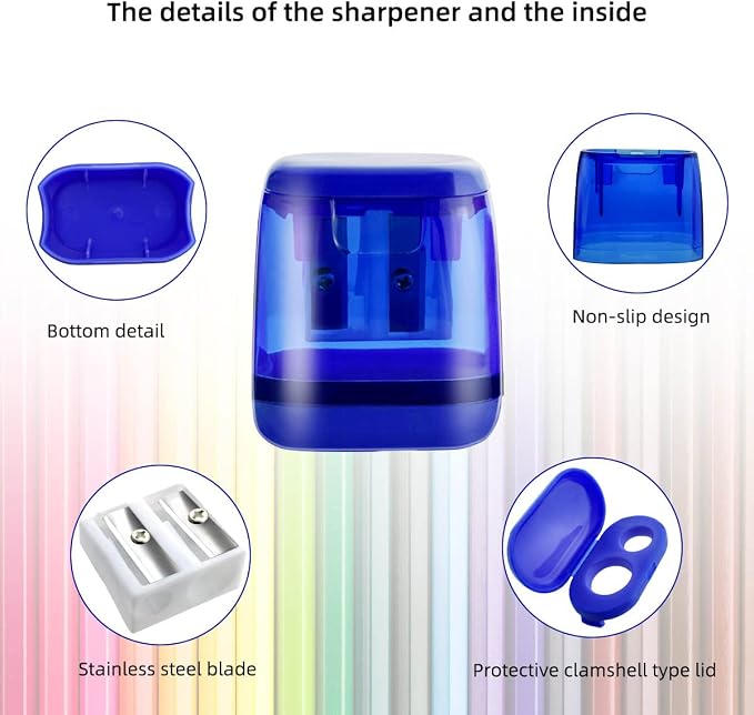 12 Pcs Manual Pencil Sharpener for School Office Home Pencil Sharpeners for Kids - Image 4