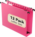Extra Capacity Plastic Hanging File Folder Letter Size, 12 Pack Reinforced Hang by NORDUN