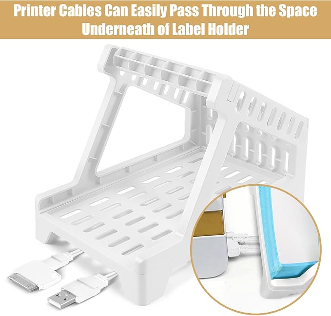 Ctemnpho Large Label Holder for Rolls & Fan-Fold Label Basket Stand for Desktop - Image 4