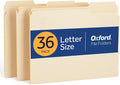 Oxford File Folders, 36 Pack, Letter Size, 3 Tabs, Durable Manila Paper by Oxford