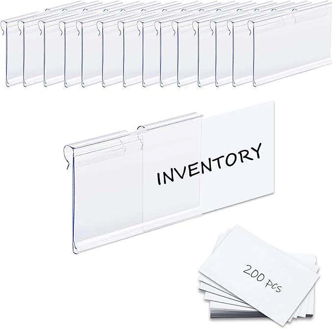 200PCS Basket Bin Labels Clip On, ChanQnTon Clear Plastic Label Holders by ChanQnTon