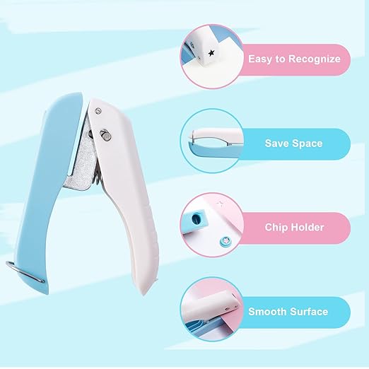 UCEC 3pc Paper Craft Hole Punch Shapes, Heart Star Circle Single Hole Punch | - Image 4