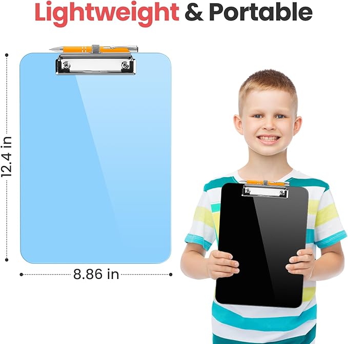 Sooez Plastic Clipboard with Pen Holder, Clip Boards 8.5x11 with Low Profile - Image 4