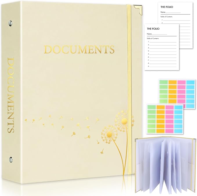 XKDOUS Important Document Organizer Emergency Binder Life Organizer Folio by XKDOUS