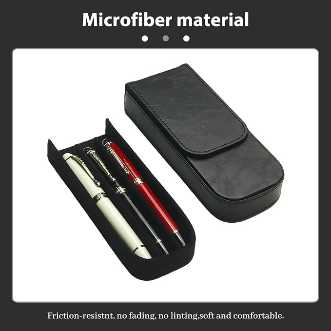 PU Leather Triple Pen Case Pencil Pouch Holder - Image 3