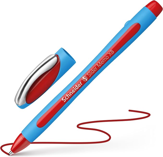 Schneider Slider Memo XB Ballpoint Pen, 1.4 mm, Light Blue Barrel, Box of 10 - Image 4
