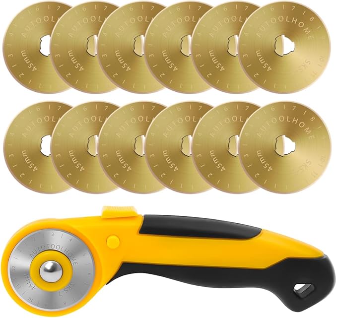 45mm Rotary Cutter Automatic Fabric Cutter Quick Change Blades by AUTOTOOLHOME