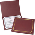 Classic Burgundy & Gold Certificate Folders- Packs 25, Linen Cover 80 lb. Stock by Fine+Stationery